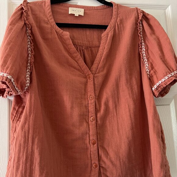 Sezane Terracotta Blouse - Picture 1 of 4